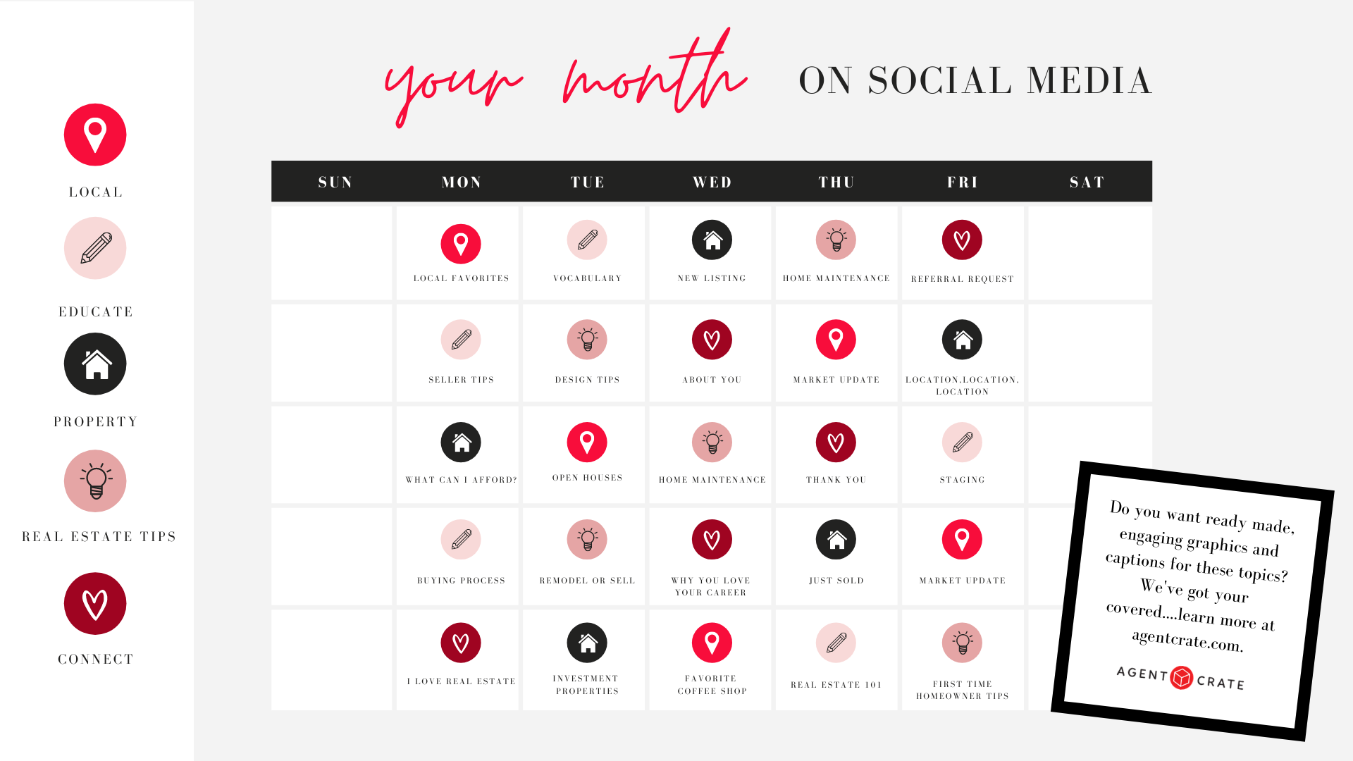 Real Estate Social Media Content Calendar 2024 Calendar 2024