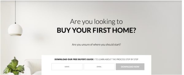 real estate landing page example