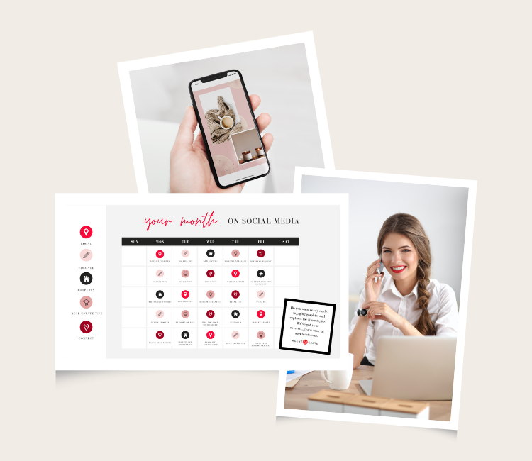 free real estate content calendar for instagram