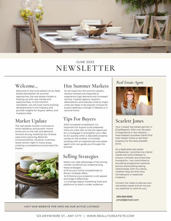 email newsletter for how to stay in touch with real estate clients